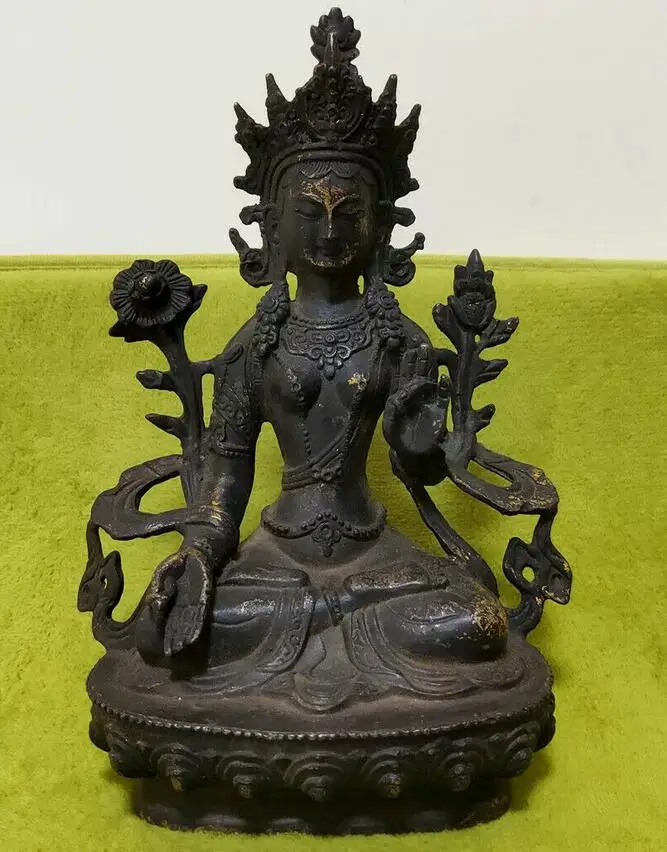 

Antiques patina Bronze Buddha Statue Temple God Old Statues