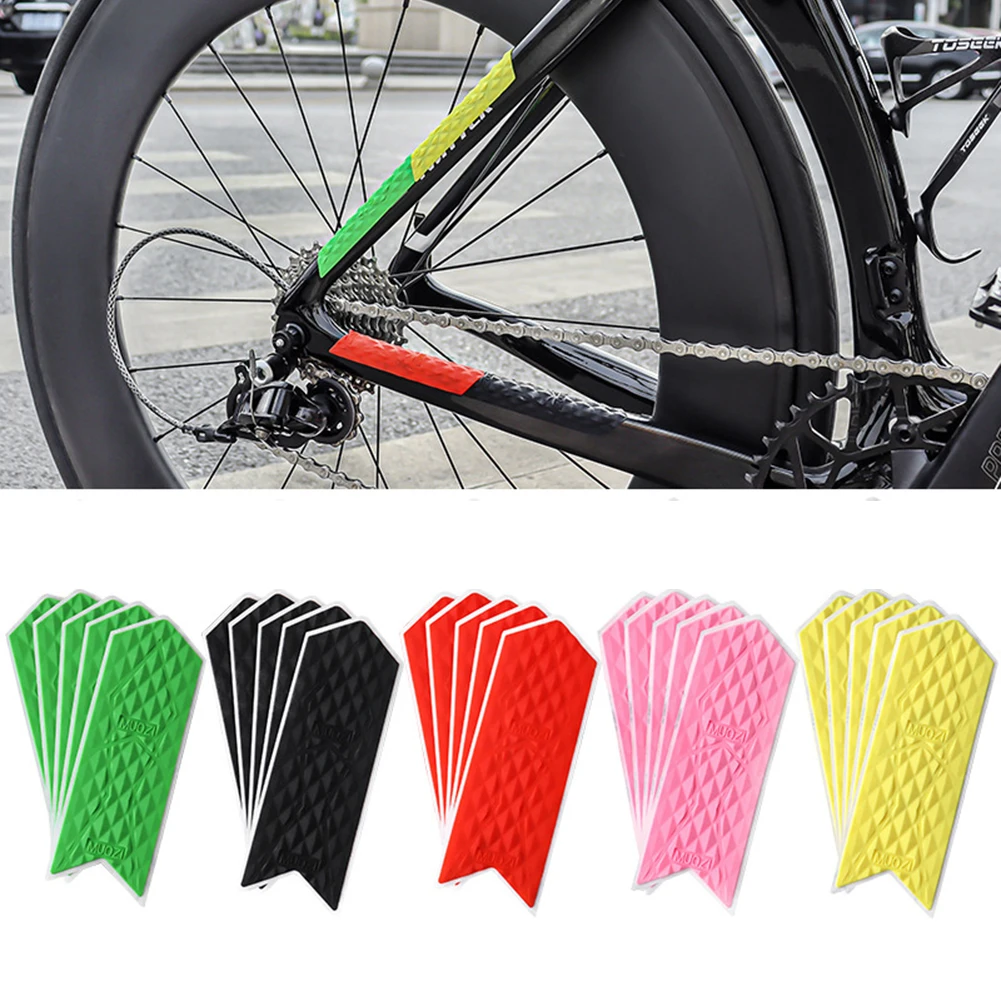 5pcs MTB Road Bicycle Frame Protection Sticker Silicone Removable Protective Chain Stickers Bike Down Tube Anti-Scratch Sticker