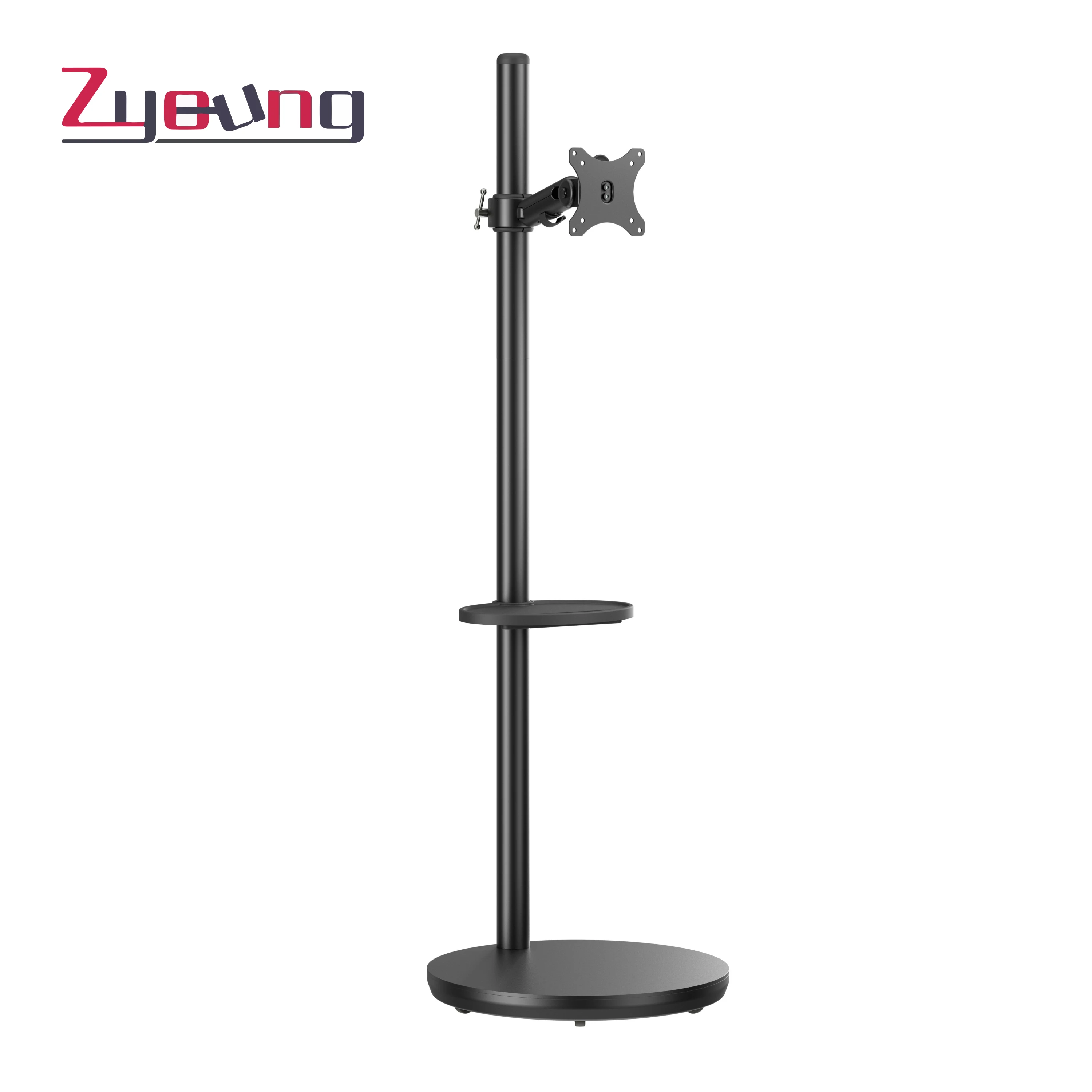 Floor-Standing TV Stand,Portable Mobile Rolling 90 Swivel On Wheels Height Adjustable Modern TV Cart Stand Holder