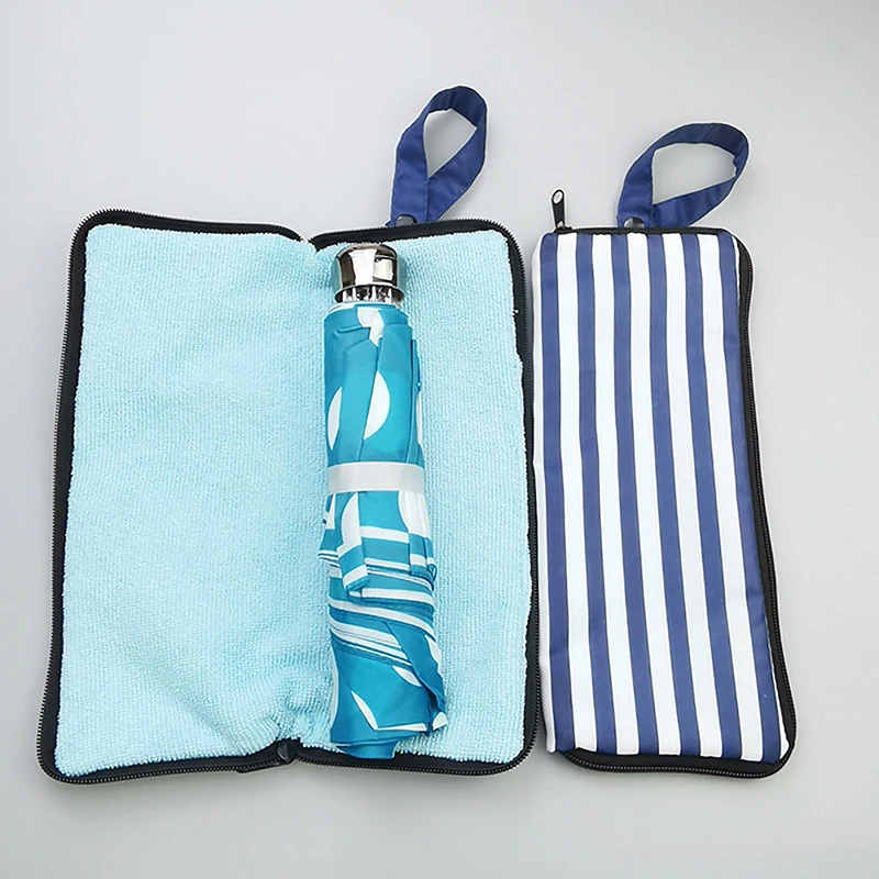 Small Fresh Print Pattern Umbrella Storage Bag Clutch Type Absorbent Folding Umbrella Bag Go Out Portable Waterproof Storage Bag