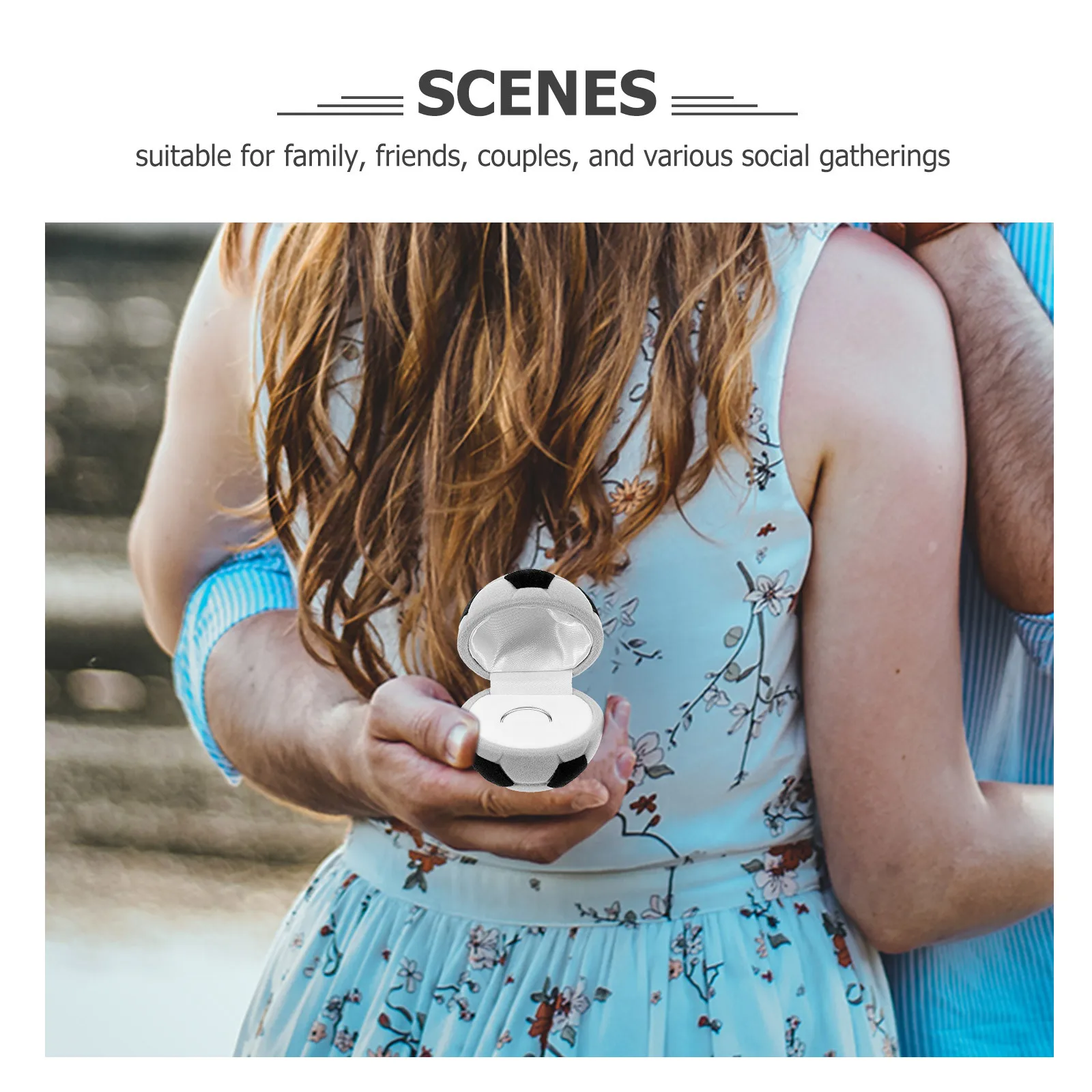 

Unique Soccer Wedding Ring Box Compact Small Jewelry Display Holder Engagement Ring Case Jewelry Box for Rings