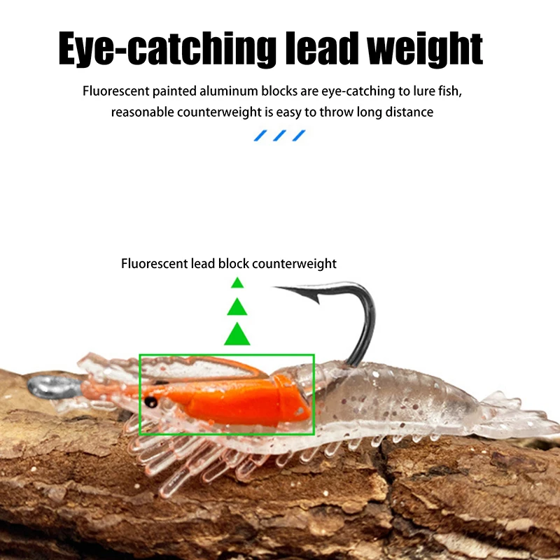 

Soft Shrimp Lures Fishing Jig Head Swimbait With Paddle Tail Trout Bass Salmon Sinking Baits Saltwater Freshwater Sharp Hook