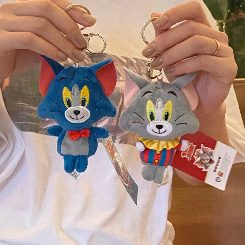 2024 Genuine Tom And Jerry Cute Tom Cat Plush Toy Cartoon Doll Pendant Waffle Sausage Jerry Funny Creative Plush Pendant Gift