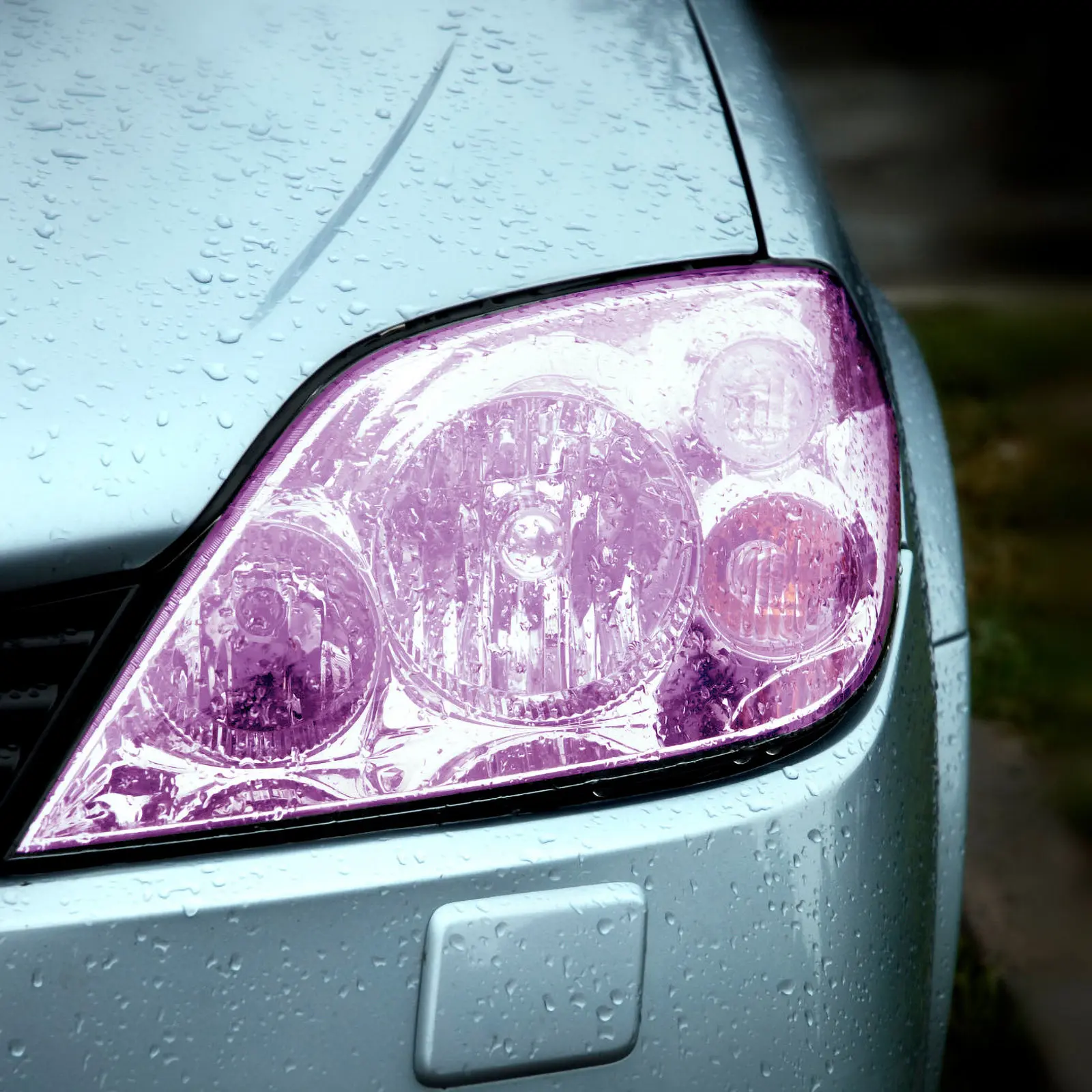 Headlight Tint Film Self Adhesive Large Purple 120Cm by 30Cm Stretchable Waterproof Car Tail Fog Light Protective Scratch Proof