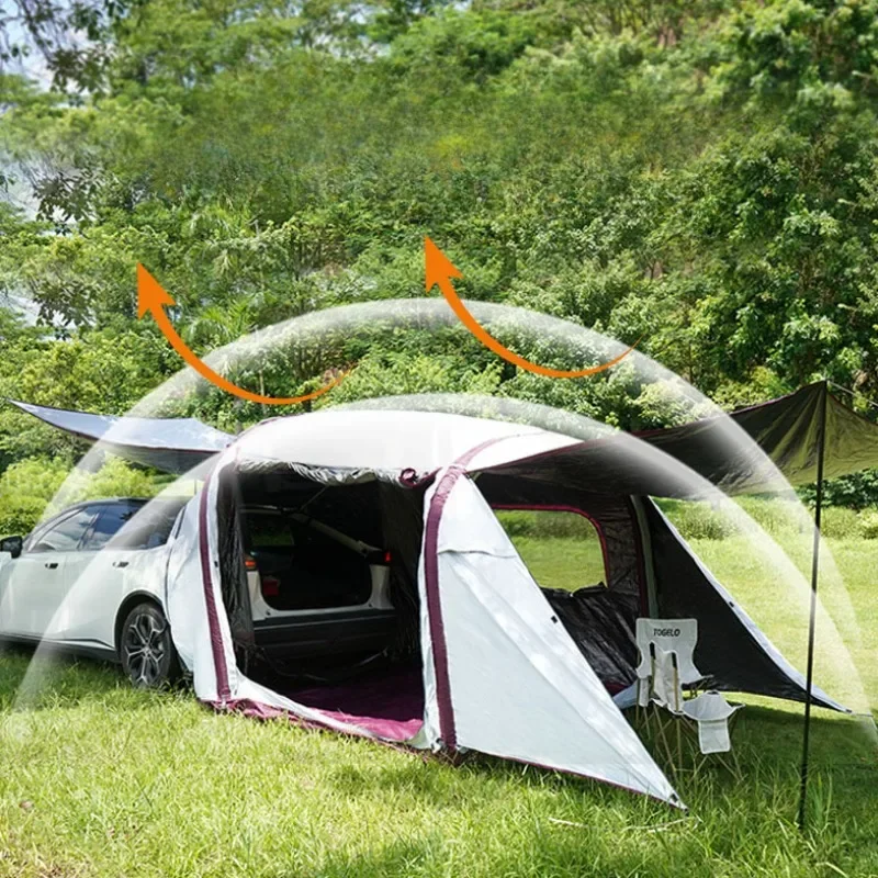 Outdoors Inflatable Tent Camping Automatic SUV Extended Car Tent Large Space Ventilation Waterproof Camping Outdoors Car Tents