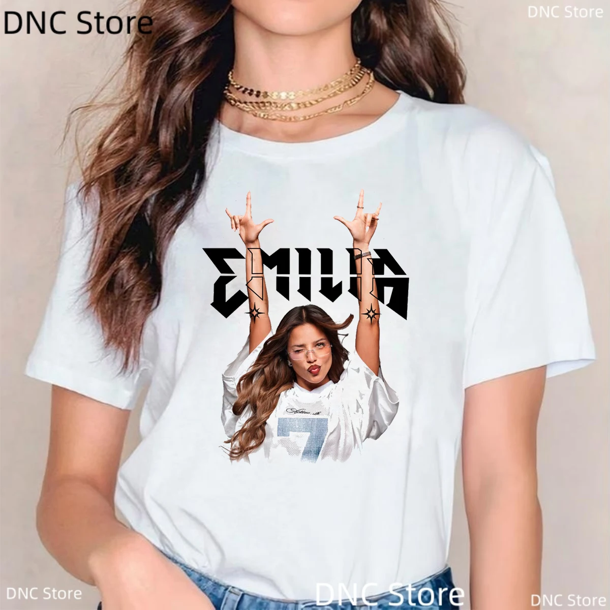 2025 New Women'S Clothing Tshirts Music Singer Emilia Mernes Print T-Shirt Female Fashion Harajuku 00s Girl T Shirt Summer Tops