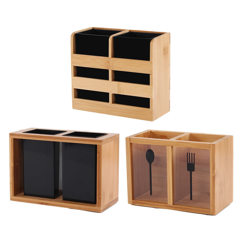 

Multifunctional Bamboo Chopsticks Storage Box Drain Chopsticks Stand Chopsticks Cutlery Partition Storage Box Kitchen Supplies