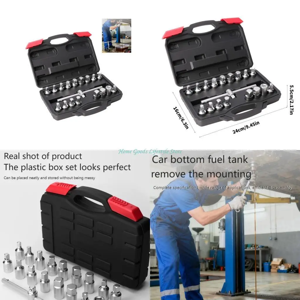 

E74E Набор торцевых ключей из легированной стали с эргономичной рукояткой, 18 предметов, коллекция инструментов для авторемонта