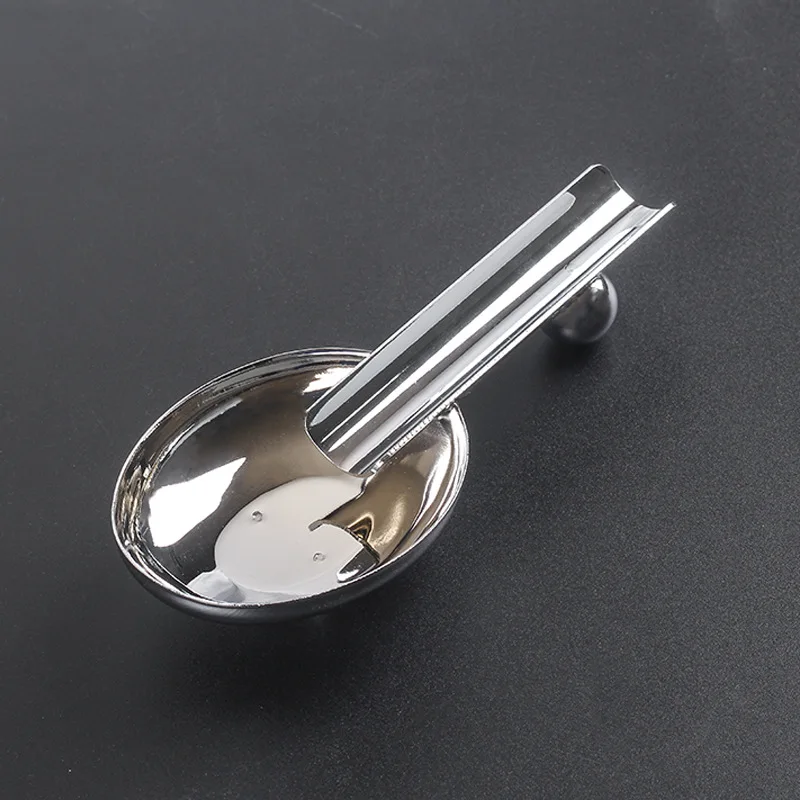 Cigar Ashtray Metal for Patio Outdoor Spoon Style Cigar Holder Stainless Steel Cigar Accessories Gift for Men