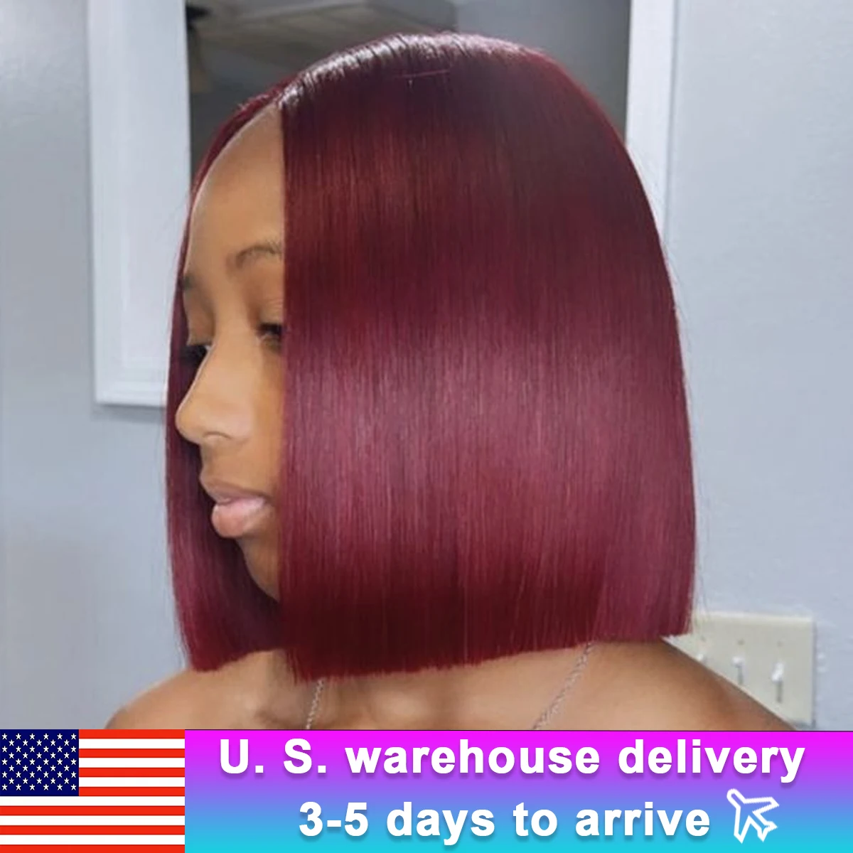 180% Density 99j Bob Wigs Human Hair 13×4 Lace Front Wigs Human Hair Straight Bob Human Hair Lace Frontal Wig For Women 16 Inch