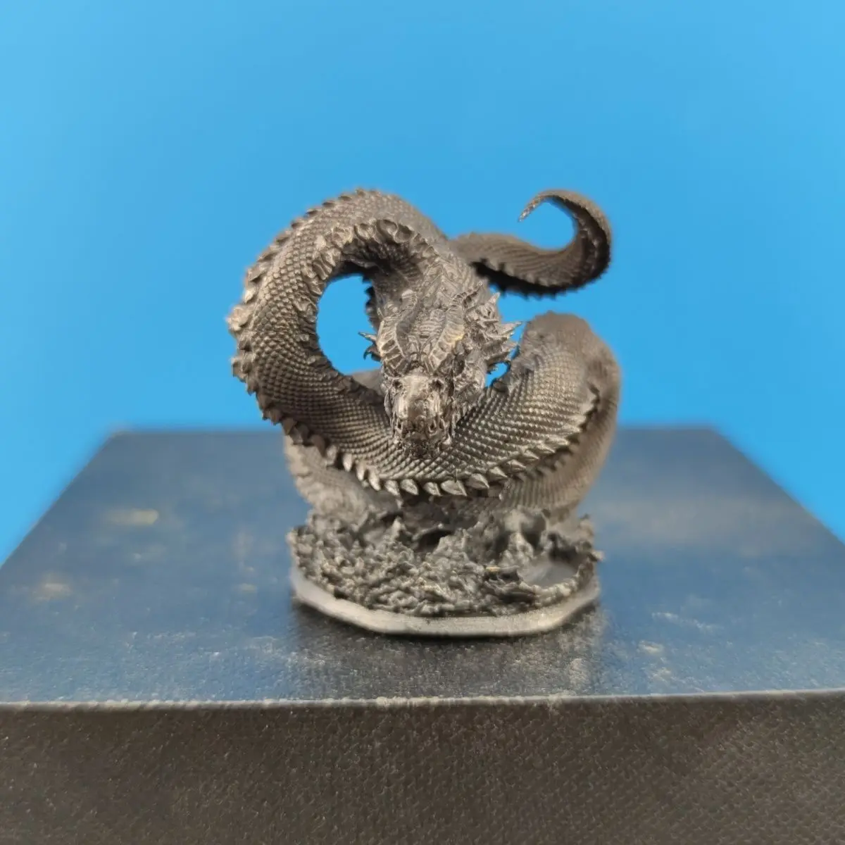 

Solid Brass Coiled Dragon Statue Handmade Antique Oriental Dragon Sculpture, Mini Desk Decor Office Gift Collectible