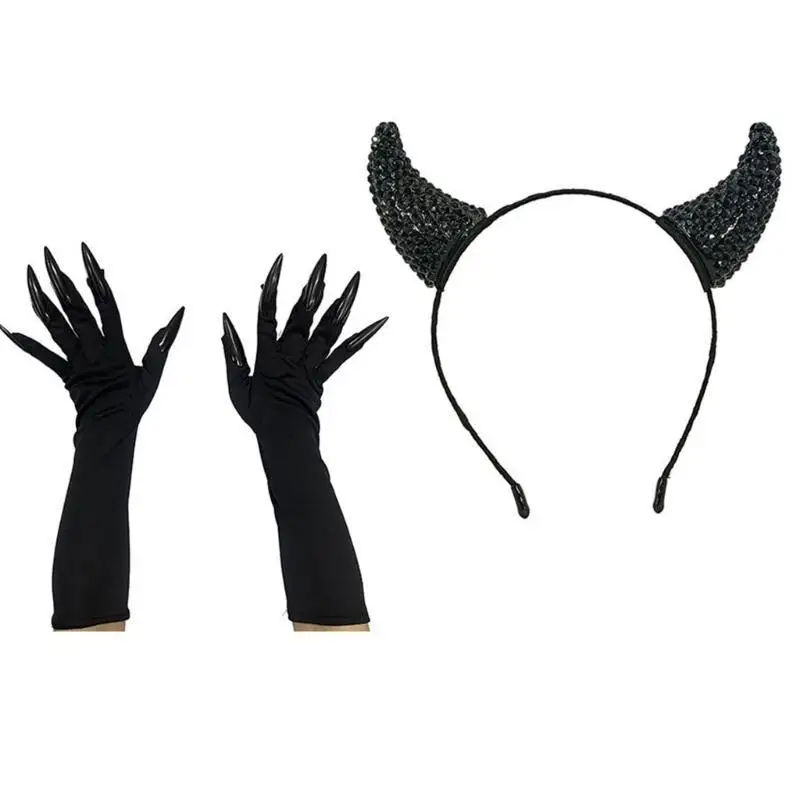 652F Vòng buộc tóc dự tiệc sang trọng Halloween Mũ biểu diễn sân khấu Băng đô cho bữa tiệc và du lịch