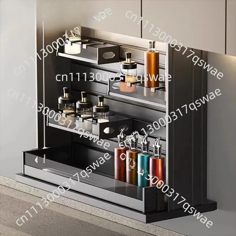 Electric intelligent lifting cabinet, pull-out basket, sensor-automatic lifting and lowering, kitchen storage lift