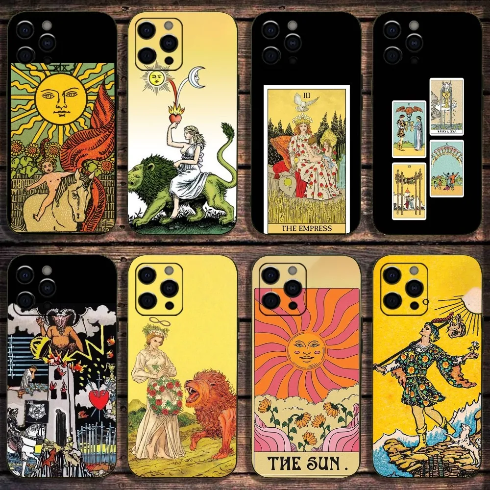 Egypt M-Mysterious Tarot Phone Case For Apple iPhone 15,14,13,12,11,Pro,X,XS,Max,XR,Plus,Mini Soft Black Cover