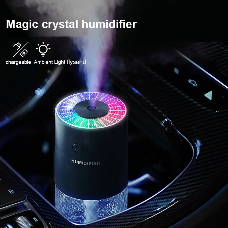 Portable Car Air Humidifier Essential Oil Diffuser Aromatherapy Projection Lamp Vehicle Air Freshener for Home Use