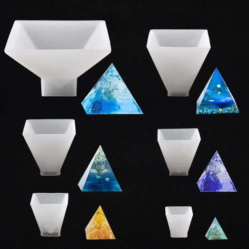 

3D Pyramid Silicone Mold For DIY Crystal UV Epoxy Cubic Triangular Cone Home Decoration Arts and Crafts For Resin Model