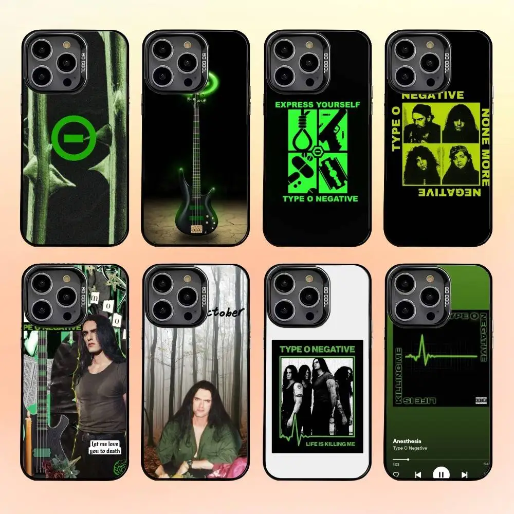 

Type O Negative Rock Band Phone Case For iPhone 16,15,14,13,12,11,Pro,MAX Gray Matte Silicone Black Cover