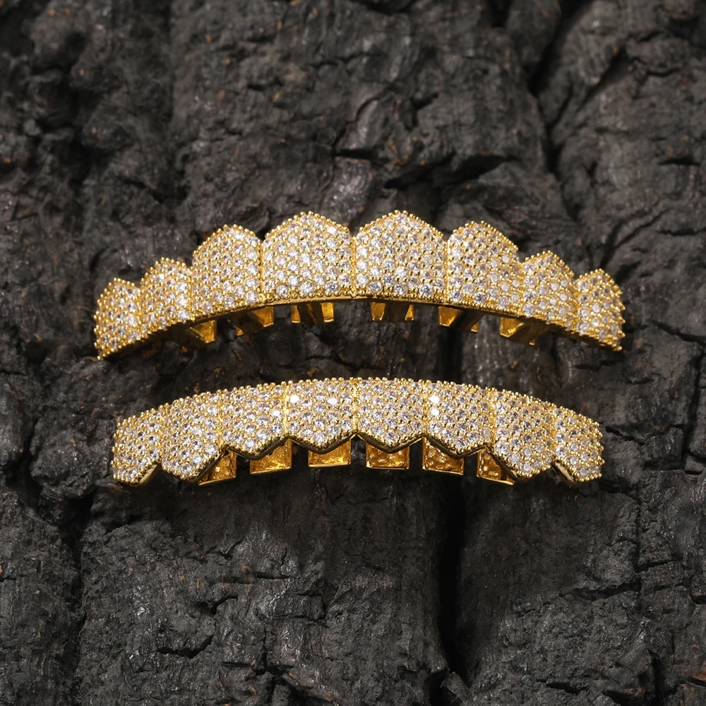 New Micro-Set Zirconia Hip-Hop Dentures Suitable For Both Men And Women For Halloween False Teeth Grills