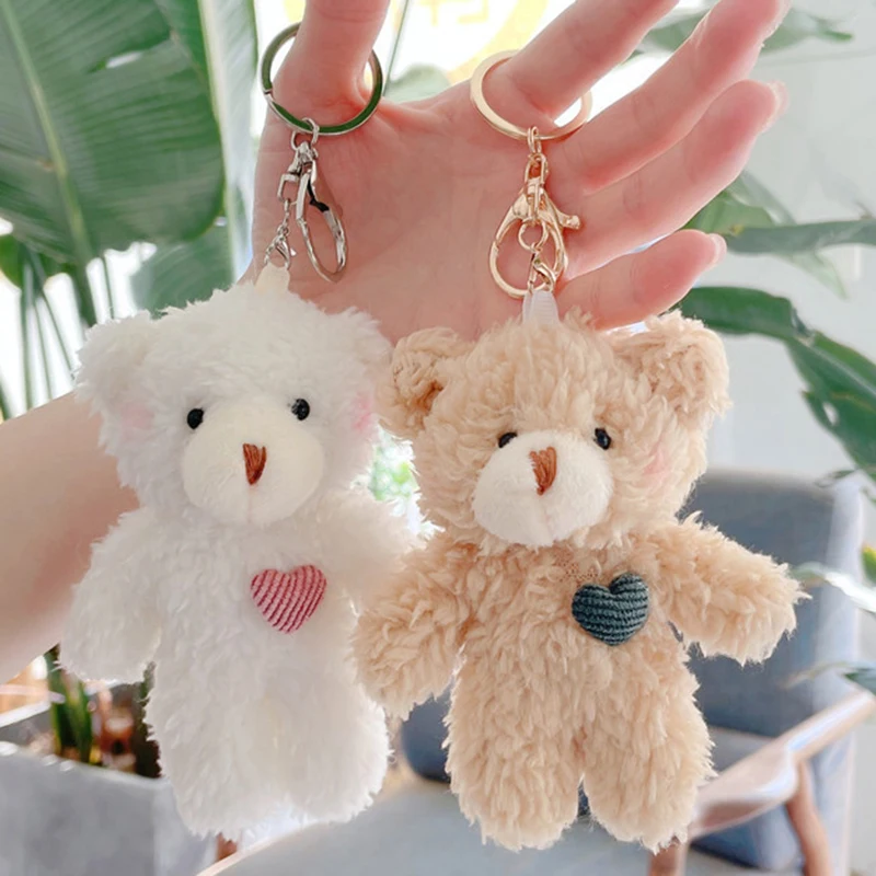 Plush Doll Bear Keychain for Bag Key Backpack Pendant Lobster Clasp Buckle IM Card Removal Needle Pin Key Chian Ring Pendants