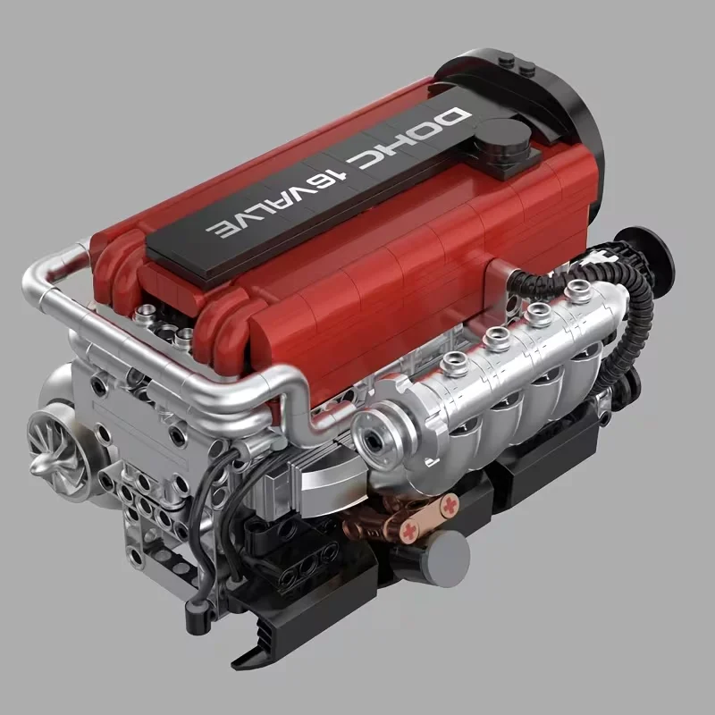 4G63 Engine Component Model MOC Car Adult Advanced Assembly Technology Mechanical Series Metal Coating Process Creative Gift