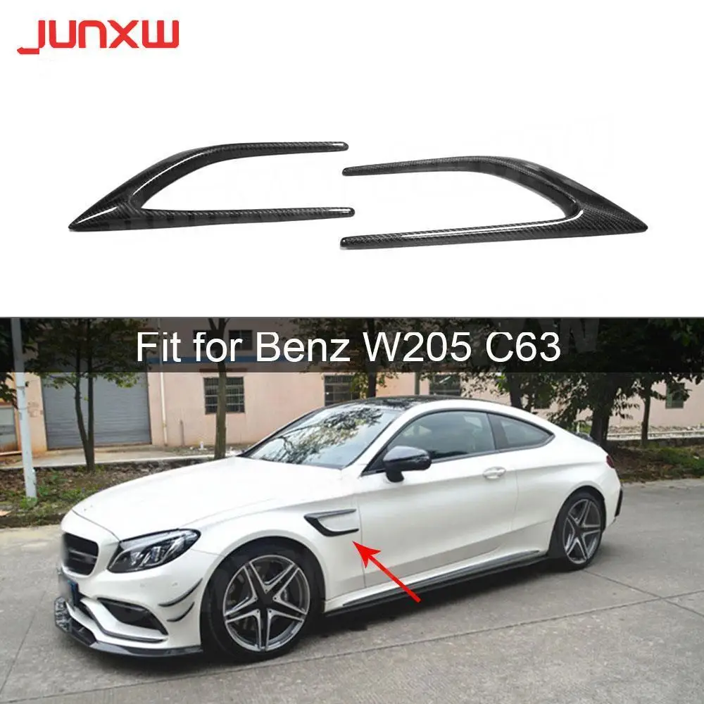 

For W205 Carbon Fiber FRP Side Bumper Trims Fender Vents for Mercedes Benz C Class C63 AMG C200 C260 C300 Sedan Coupe 15-17