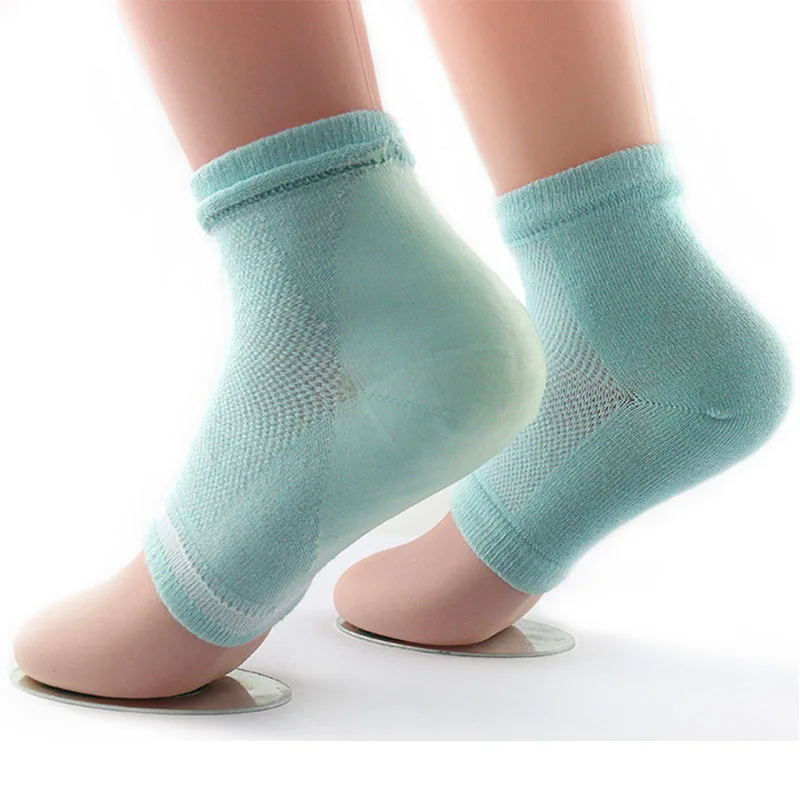 Moisturizing heel socks 1 pairs of gel lined toe less hydrotherapy socks can heal and treat dry and cracked heels during sleep