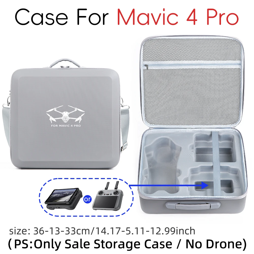 

Storage Bag for DJI Mavic 4 Pro RC PRO 2 /RC 2 Drone and Accessories Storage Box with Shoulder Strap Black Gray