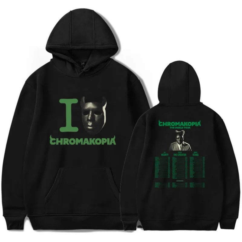 Chromakopia Mask The World Tour Hoodies Merch Men/Women Winter Long Sleeve Sweatshirt Pullover Hooded Fashion Streetwear