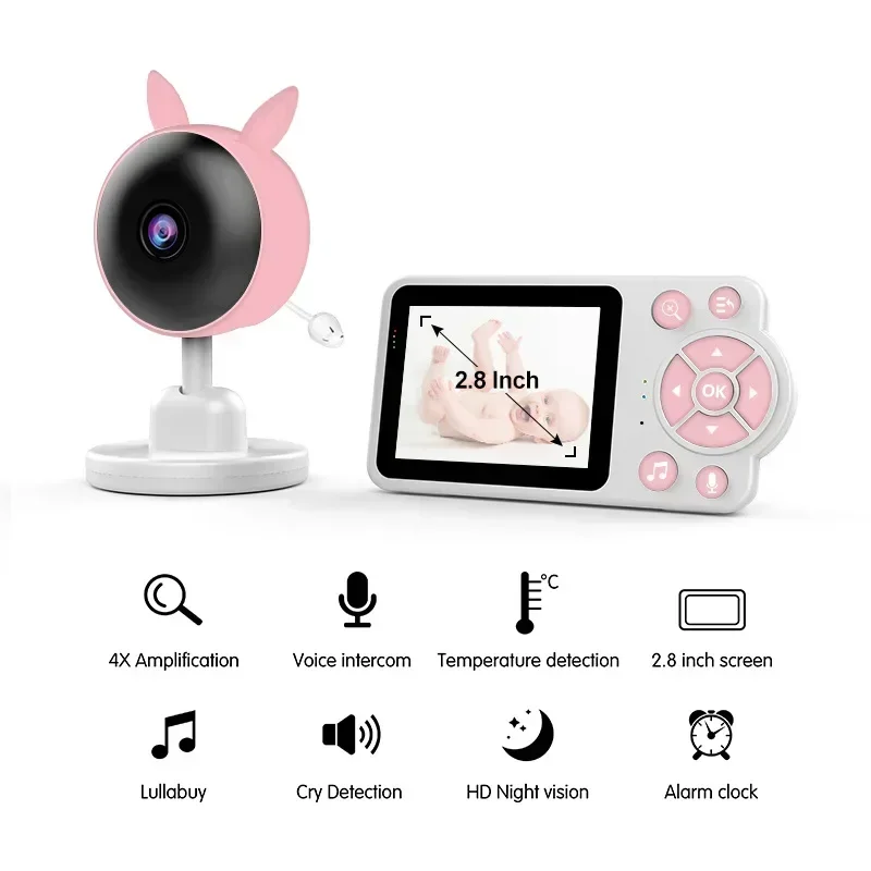 

Baby Eletronica 2.8 "Wireless With Night Vision Intercom Baby Monitor Portable Monitor Monitor Baby Cry Detection Nurse