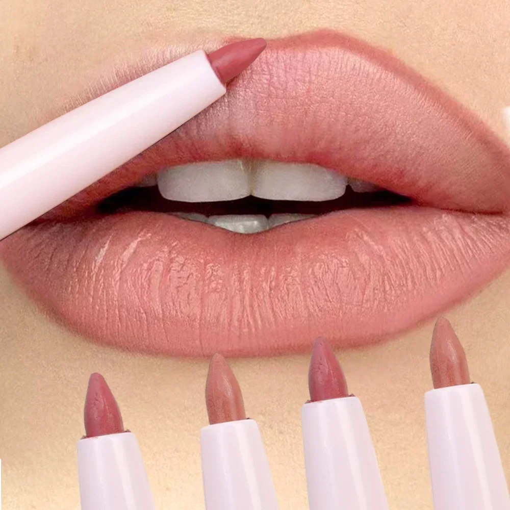 Waterproof Lip Liner Lipstick Pen Non-stick Cup Matte Soft Smooth Velvet Lipliner Pencil Nude Lasting Lip Tint Makeup Cosmetics