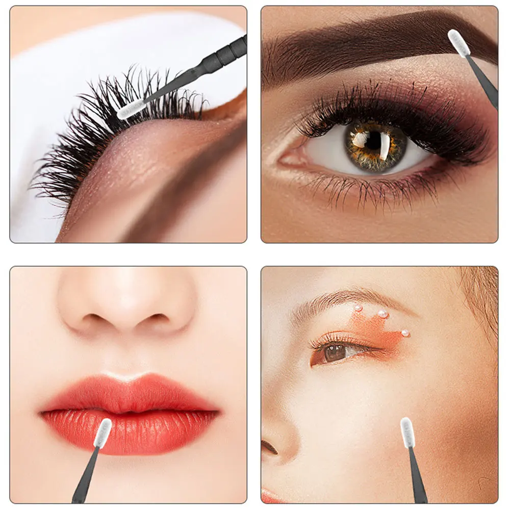 

200pcs Eyelash Cleaning Cotton Swabs Makeup Brushes for Grafting Eyebrow Tools Practical Reliable Beauty Accessories