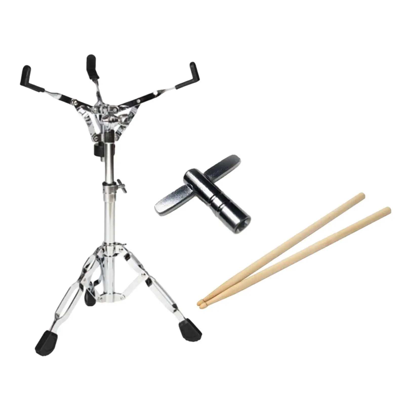 Snare Drum Stand Triangle Bracket Nonslip for 12'' to 14'' Hardware Double Braced Tripod Drum Pad Stand for Studio Stage