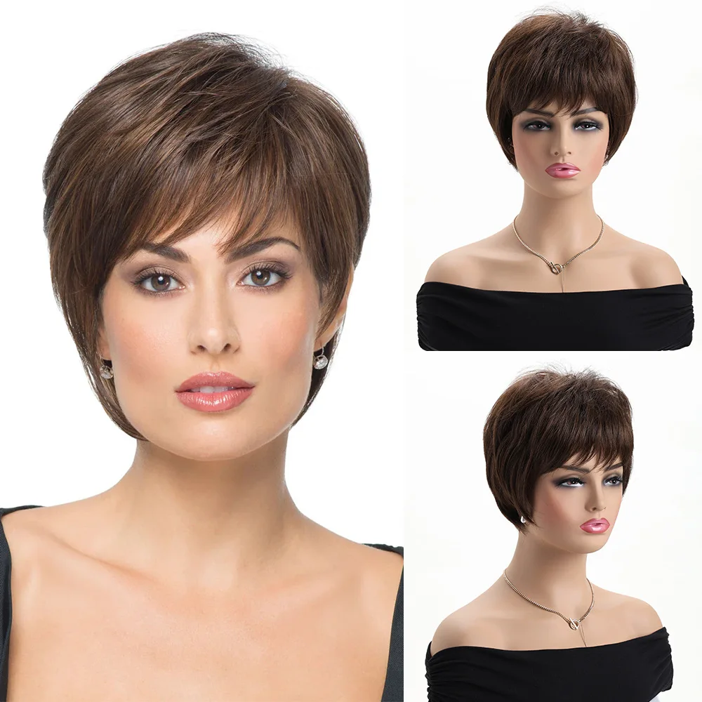 

Hot Sale Synthetic Short Straight Wig Fashion Women Hairpiece for Party Date Daily Use Natural Look Ladies Wig