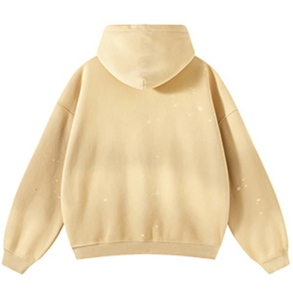 2025 جديد 460 جرام النافثة للحبر سترة هوديي تغيير تدريجي اللون ملابس عالية الجودة الأمريكية الرجعية البلوز ملابس غير رسمية يومية