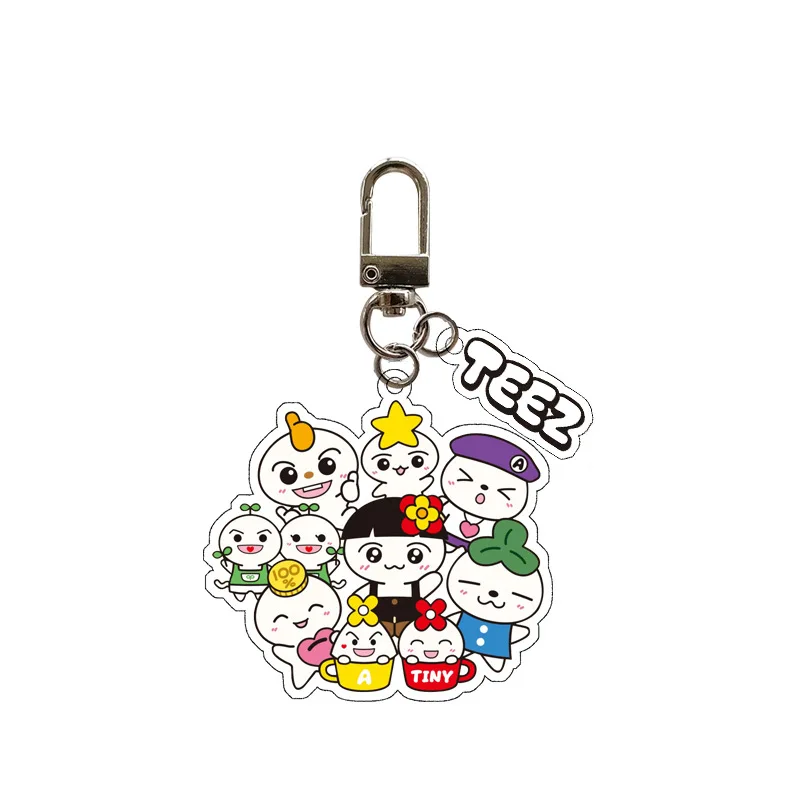 NEW Kpop ATEEZ  Acrylic Cartoon Keychains HD Photo Key Ring Holder YUNHO Fans Collection Gift Car Bag Keychain Charm Accessories