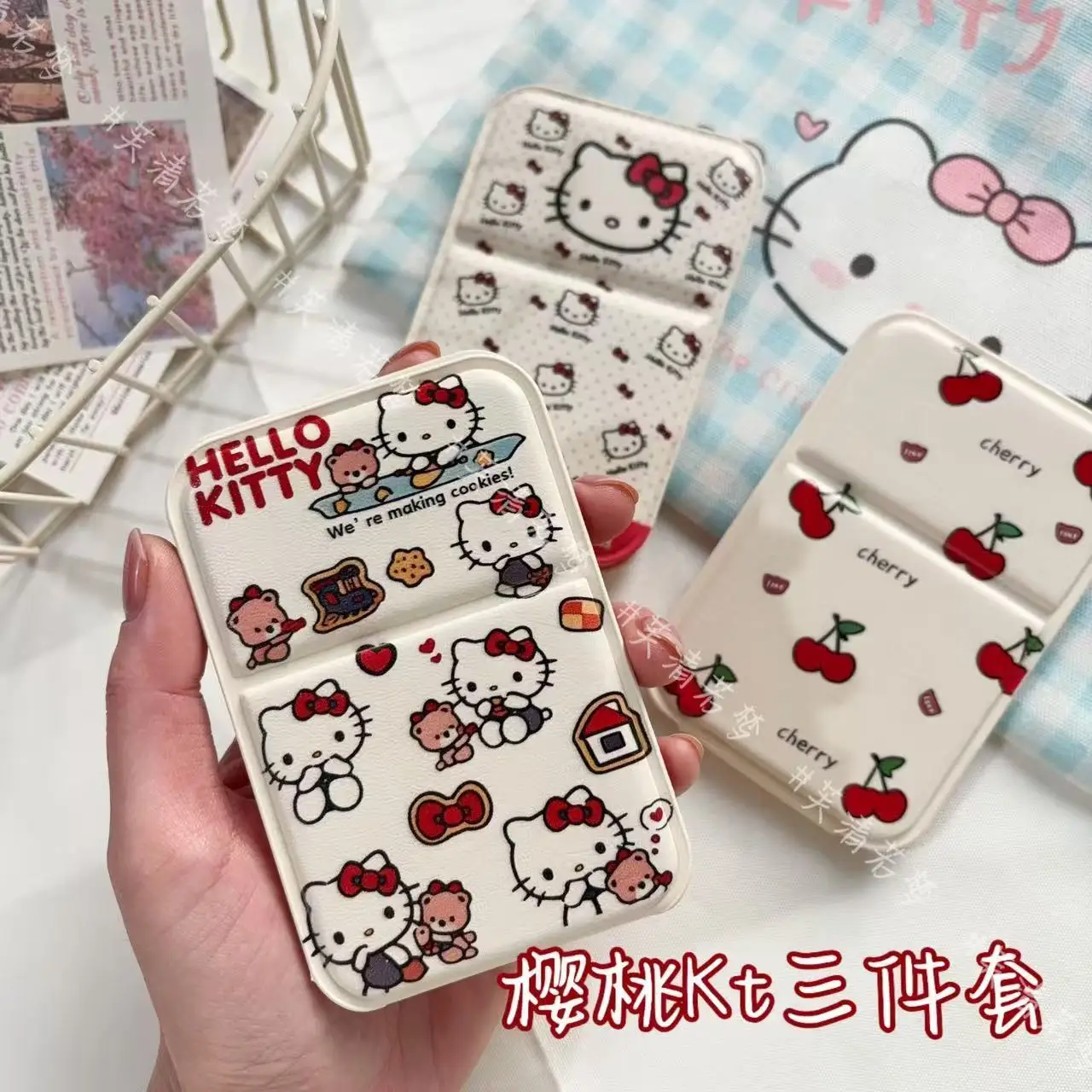 

Hello Kitty Cute Girl Kt Mirror Student Dormitory Special Makeup Mirror Girls Portable Desktop Collection Folding Accessory Gift