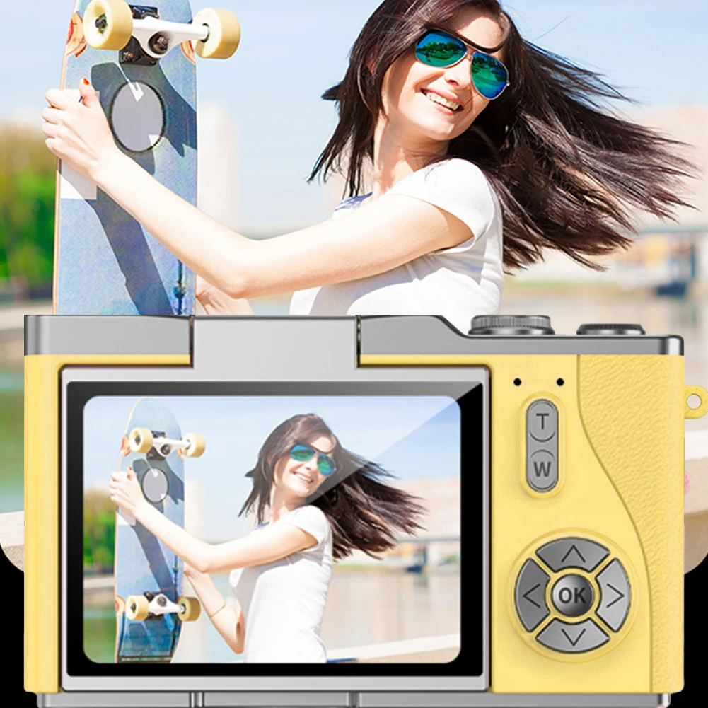 4K Digital Camera 48MP Compact Small Camera 8X Zoom Vlogging Camera 180 Flip Screen Vintage Camera for Teens Adult Beginner