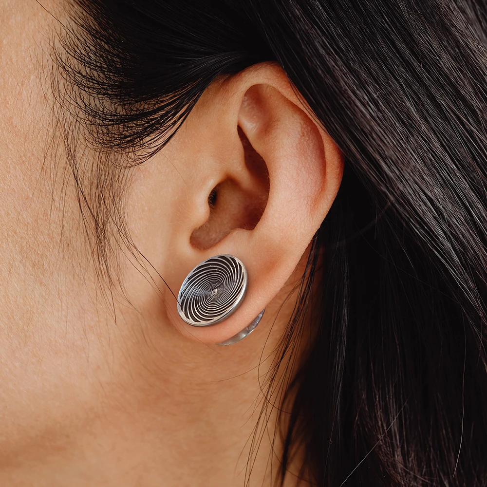 Giga 2PCS 316L Stainless Steel Tornado Ear Tunnels Plugs Stretcher Gauges Expander Body Piercing Body Jewelry Hip-Hop Punk