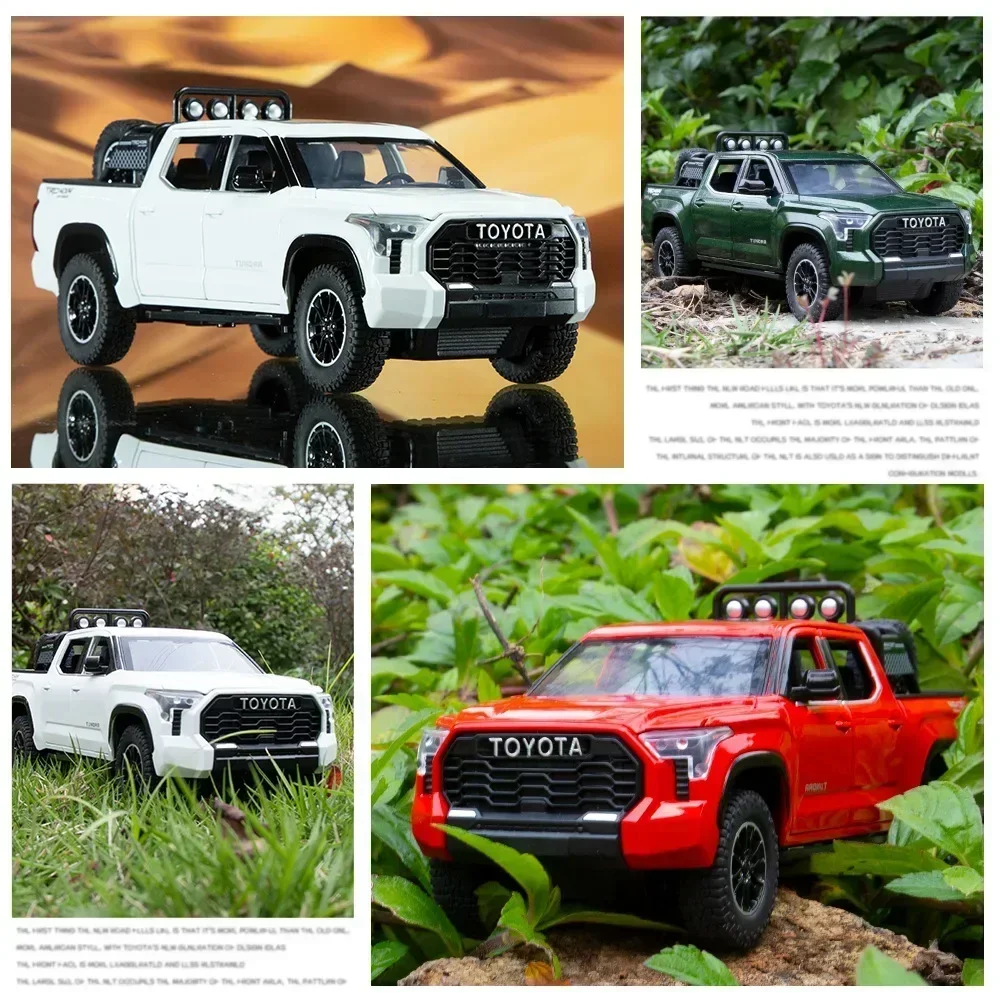 Toyota Tundra-Voiture tout-terrain en alliage métallique moulé sous pression, modèle de voiture, son, lumière, nervure arrière, collection de jouets pour enfants, cadeaux, A591, 514 up, 1:24