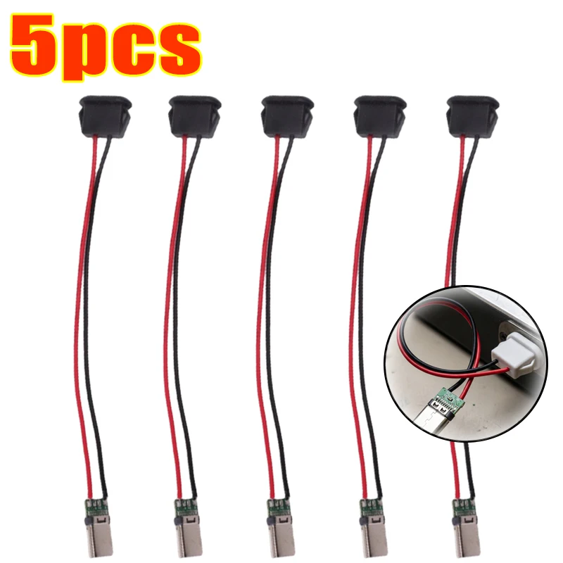 2A Fast Charging Jack Port USB-C Charger Plug Socket USB Type C 2pin Connector Jack Female Type-C With card buckle 2/5pcs