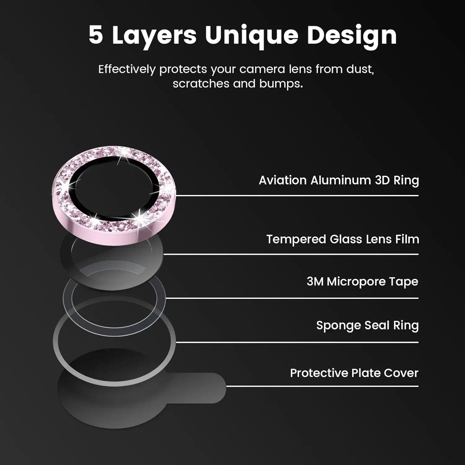 Glitter Camera Lens Protector Cover For iPhone 17 16 Pro Max Air 16 17 Pro 15 14 Pro Max Tempered Glass Protection Lens Film