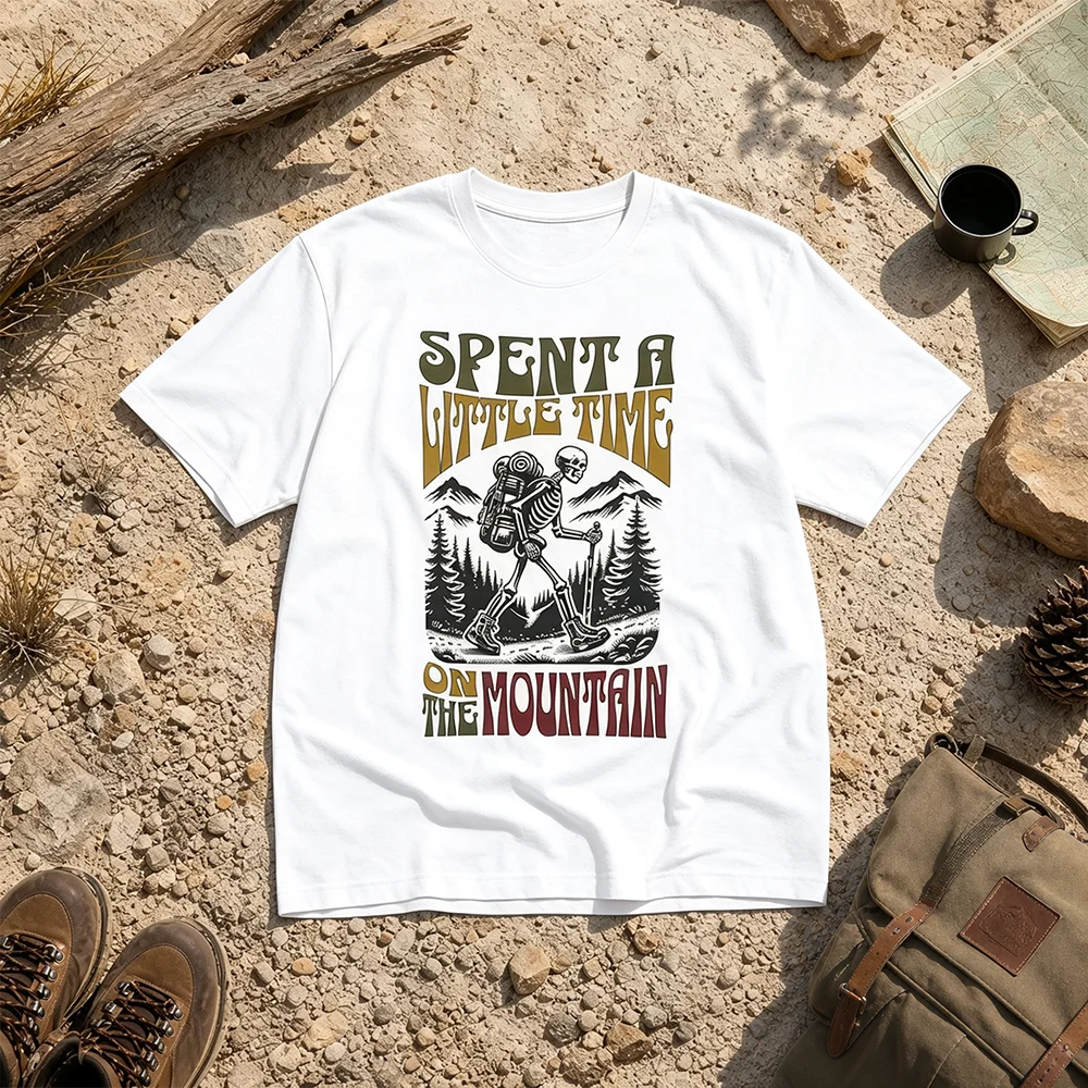 Unisex Gothic Day of the Dead Short Sleeve T-Shirt Breathable Parent-Child Hiking Mountain Skull Outdoor Apparel for Casual Top