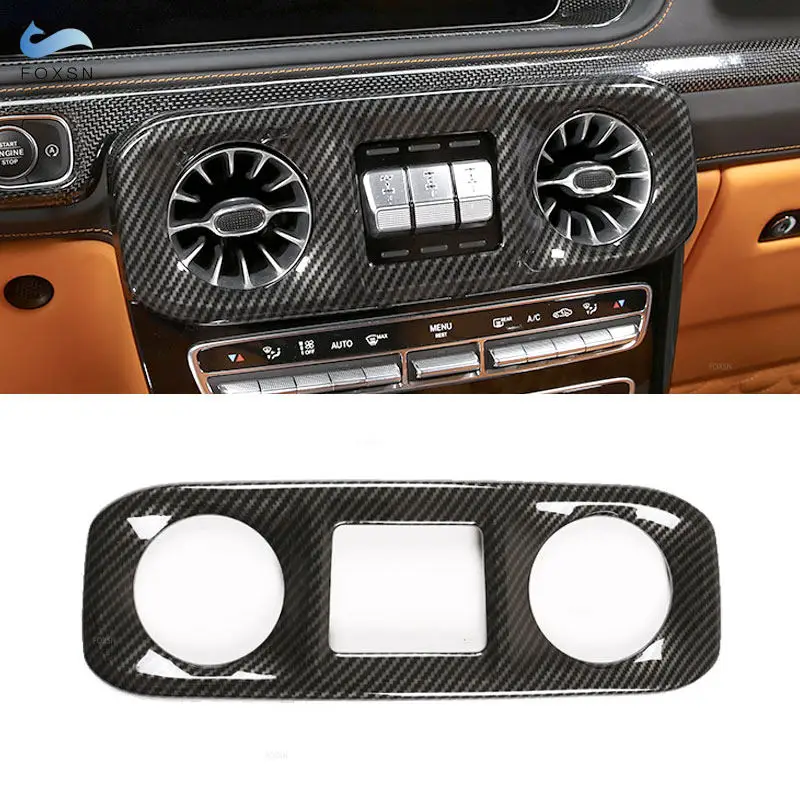 

Car Carbon Fiber Texture Sticker For Mercedes Benz G Class W463 2019 2020 2021 Central Air Conditioning Vent Outlet Frame Trim