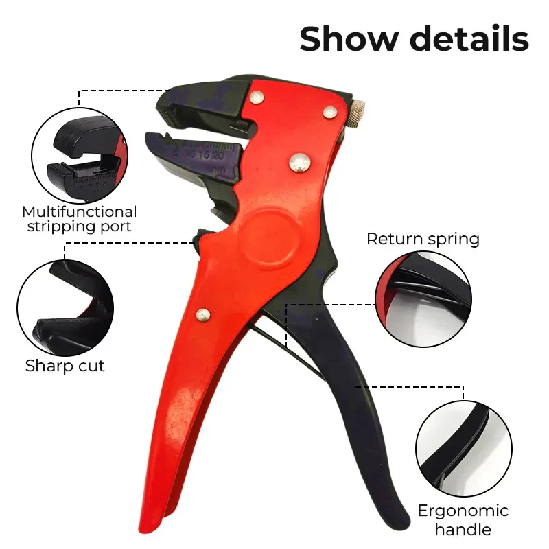 1PC Duckbill Wire Strippers Adjustable Automatic Cable & Stripper with Cutter Bolt Clamp Cutting Crimping Tool