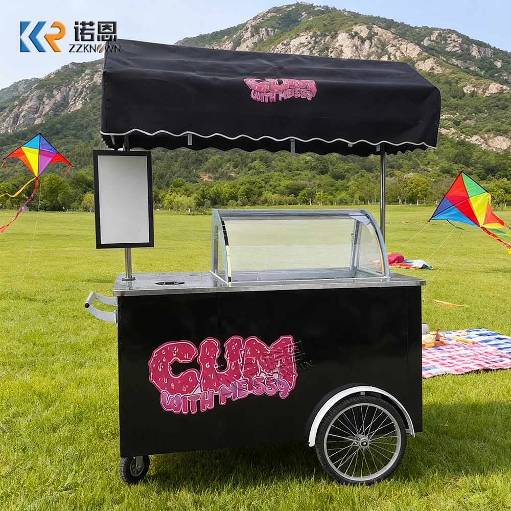 Outdoor Ice Cream Cart Modern Dessert Kiosk Snack Beverage Coffee Street Food Dessert Mobile Cart For Street Festival