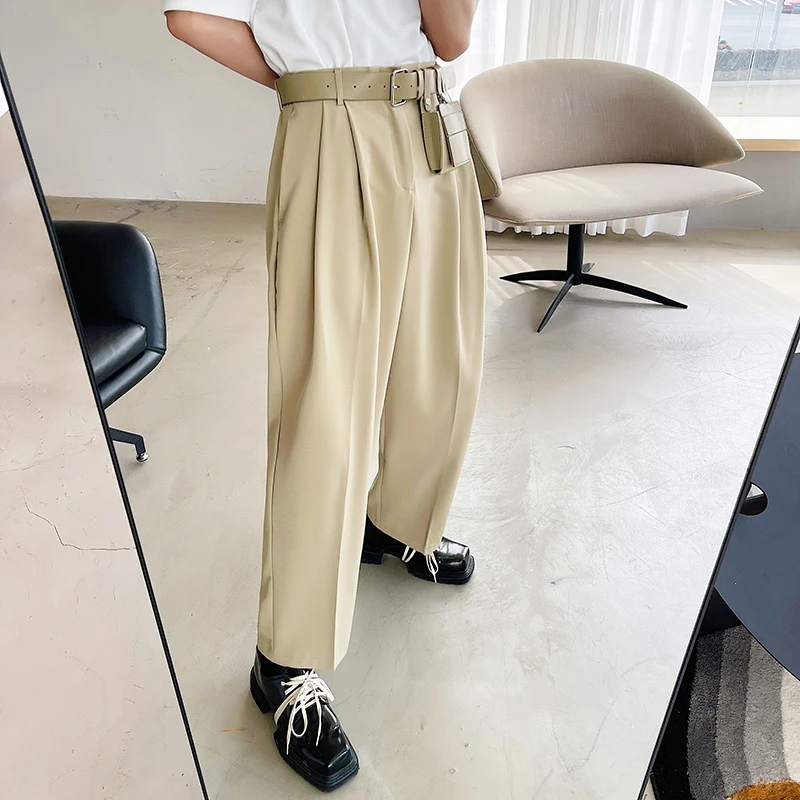 

Мужские повседневные свободные брюки-карго на весну-осень с поясом и карманами, прямые, модные, молодежные, для активного образа жизни