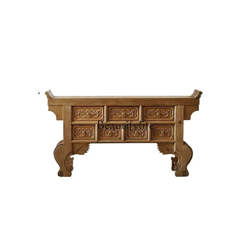 

ls 04Wabi Sandy Wind Entrance Cabinet Retro Weathering Locker B & B Side Cabinet