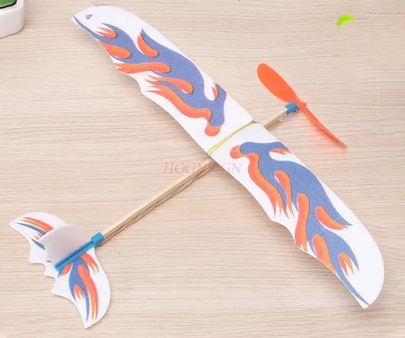 

Scientific experiment Thunderbird rubber band powered aircraft technology small production homemade glider primary