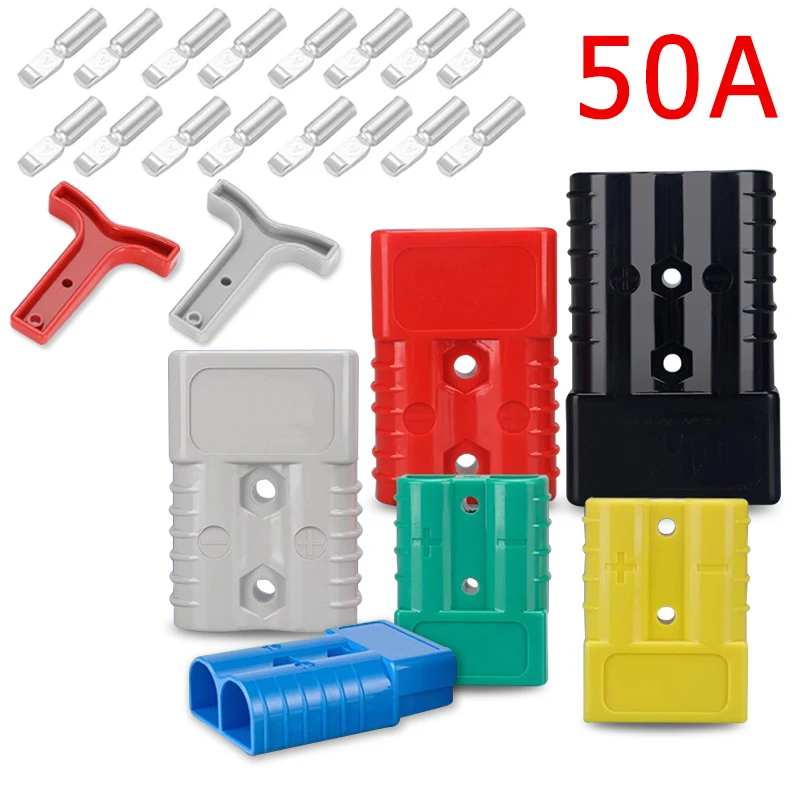 5/10/20 PCS Anderson Style Plug Connector 50A With Anderson Handle Forklift Battery Charging Quick Connectors Kit