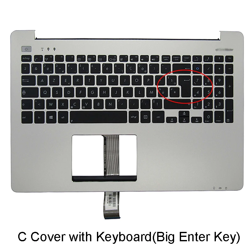 New aptop LCD Palmrest For ASUS S551LN V551 A551 K551L S551L R553L Lwith US UK Keyboard Hinge Cover Upper Case C Shell Silver